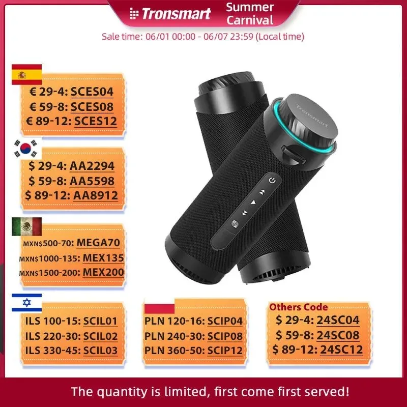 Trusted Altavoz Bluetooth Tronsmart T7 con sonido envolvente de 360 ​​grados Bluetooth 5.3 modos LED estéreo inalámbrico verdadero aplicación User-Friendly