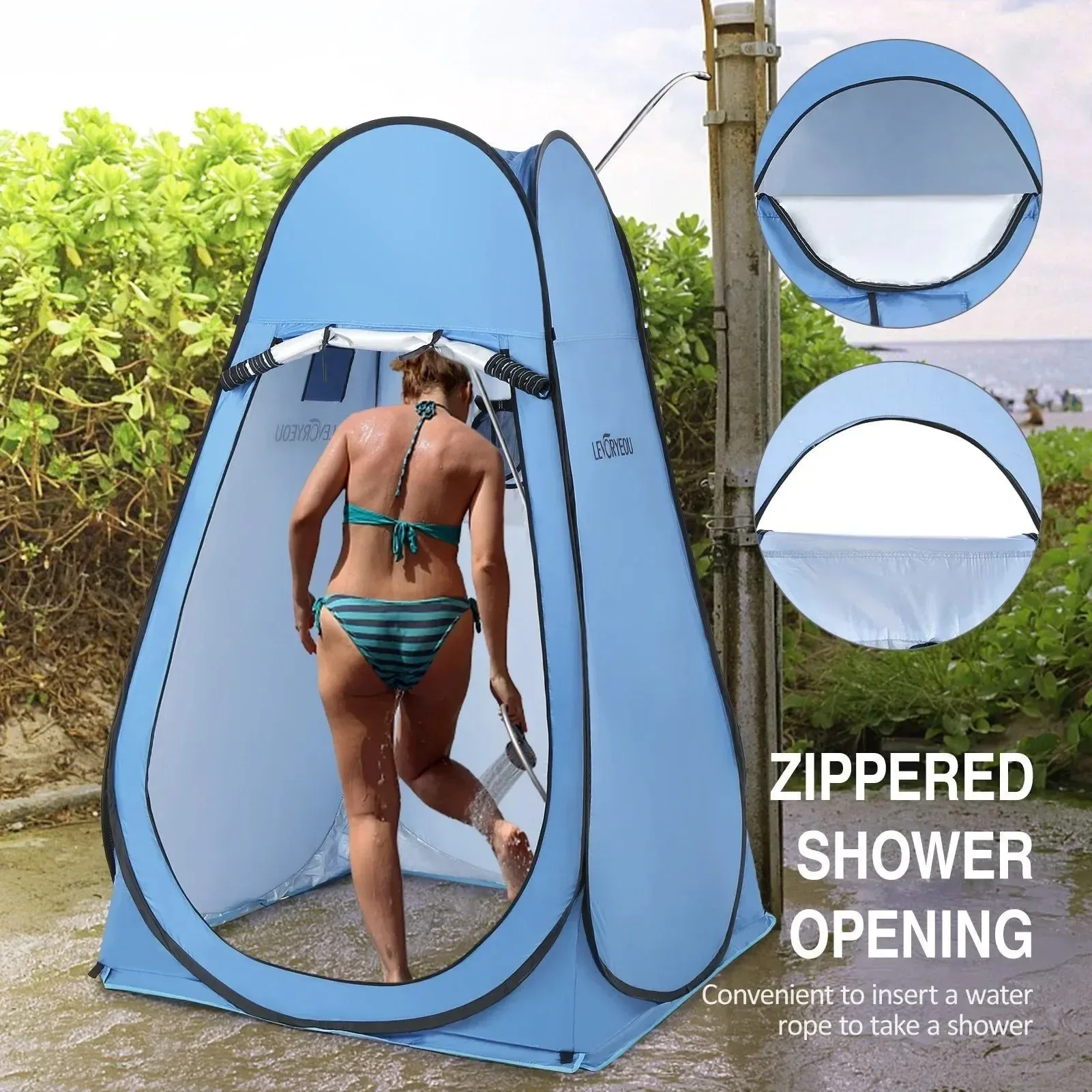 Premium Material Tienda de campaña ultraligera con un solo toque tienda de campaña portátil para exteriores playa ducha instantánea refugio de privacidad emergente con ventana Comfortable
