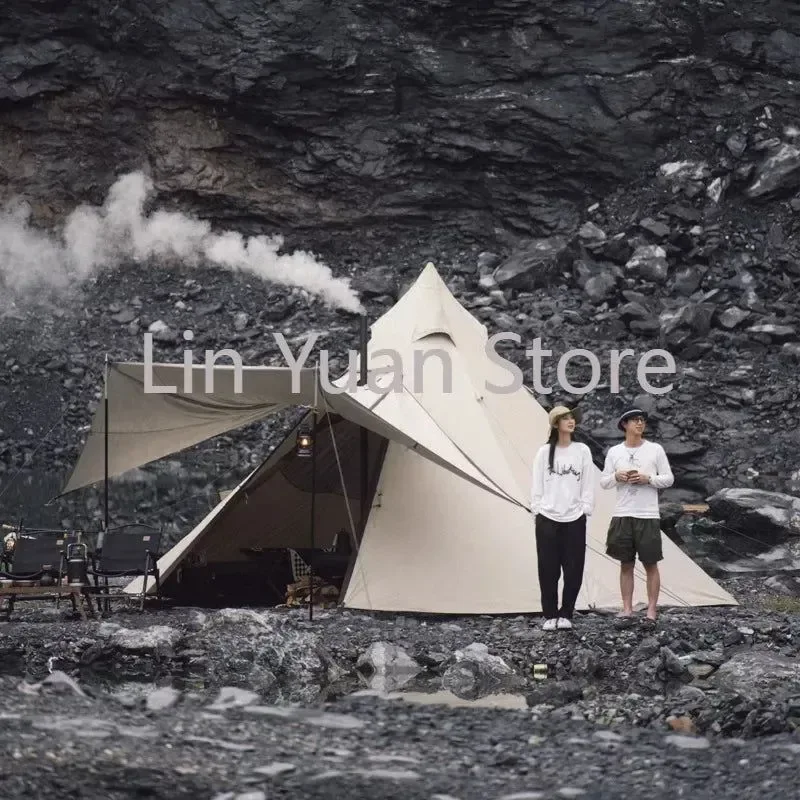 Easy-to-Use Tienda de campaña piramidal octogonal con parasol y faldón para nieve Minimalist