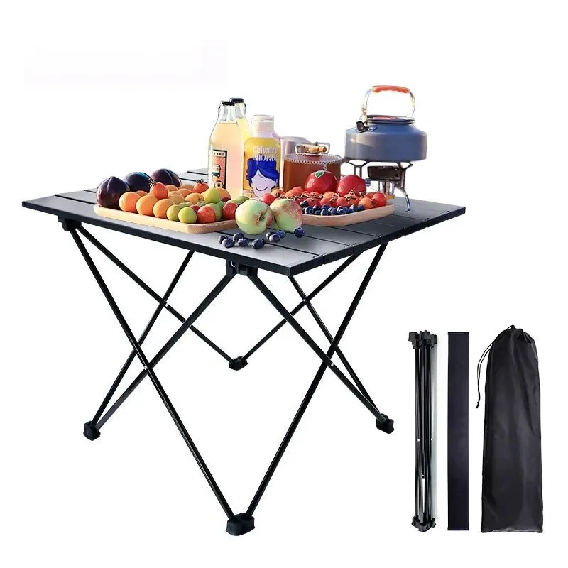 Unique Mesa de camping plegable portátil – Mesa rodante de aleación de aluminio para viajes y acampadas al aire libre Fast