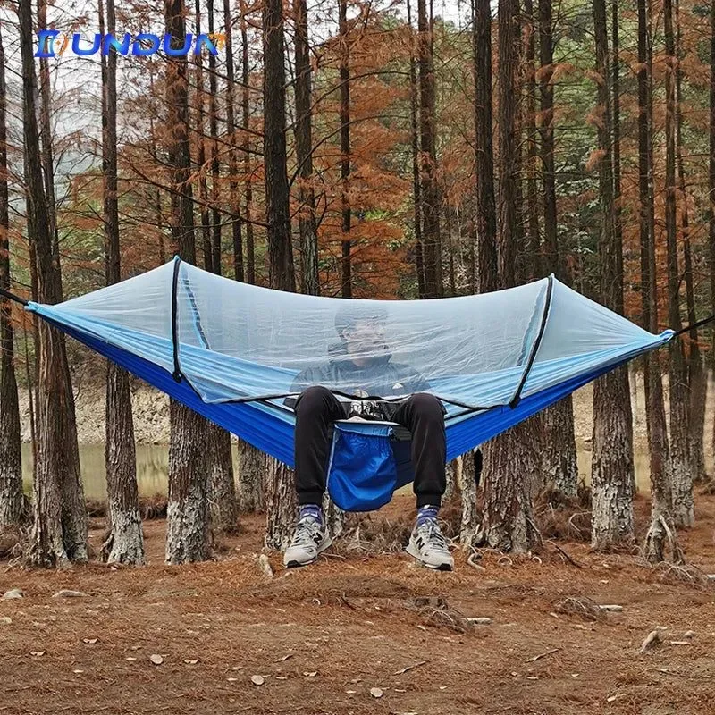 Recyclable Hamaca con mosquitera automática de apertura rápida – Mecedora de nailon antivuelco para acampar al aire libre 260 x 140 cm Selected