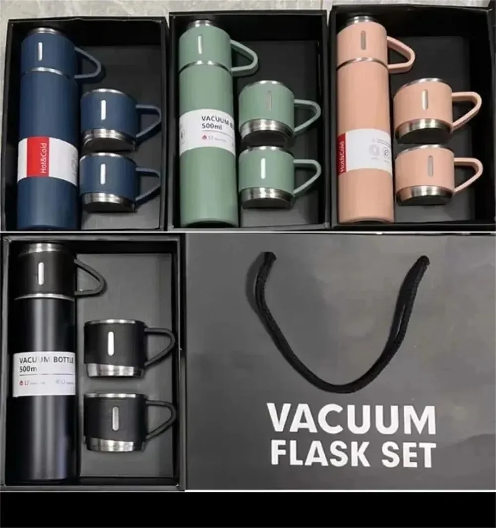 Contemporary Juego de 3 vasos aislantes de acero inoxidable 304 de doble capa botella de agua portátil con tres tapas i para acampar al aire libre. Specialty