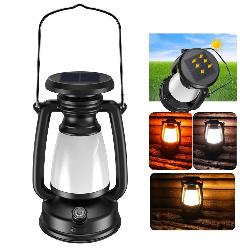 Artisan Linterna de camping recargable por USB linternas portátiles con carga solar y atenuación continua Selected