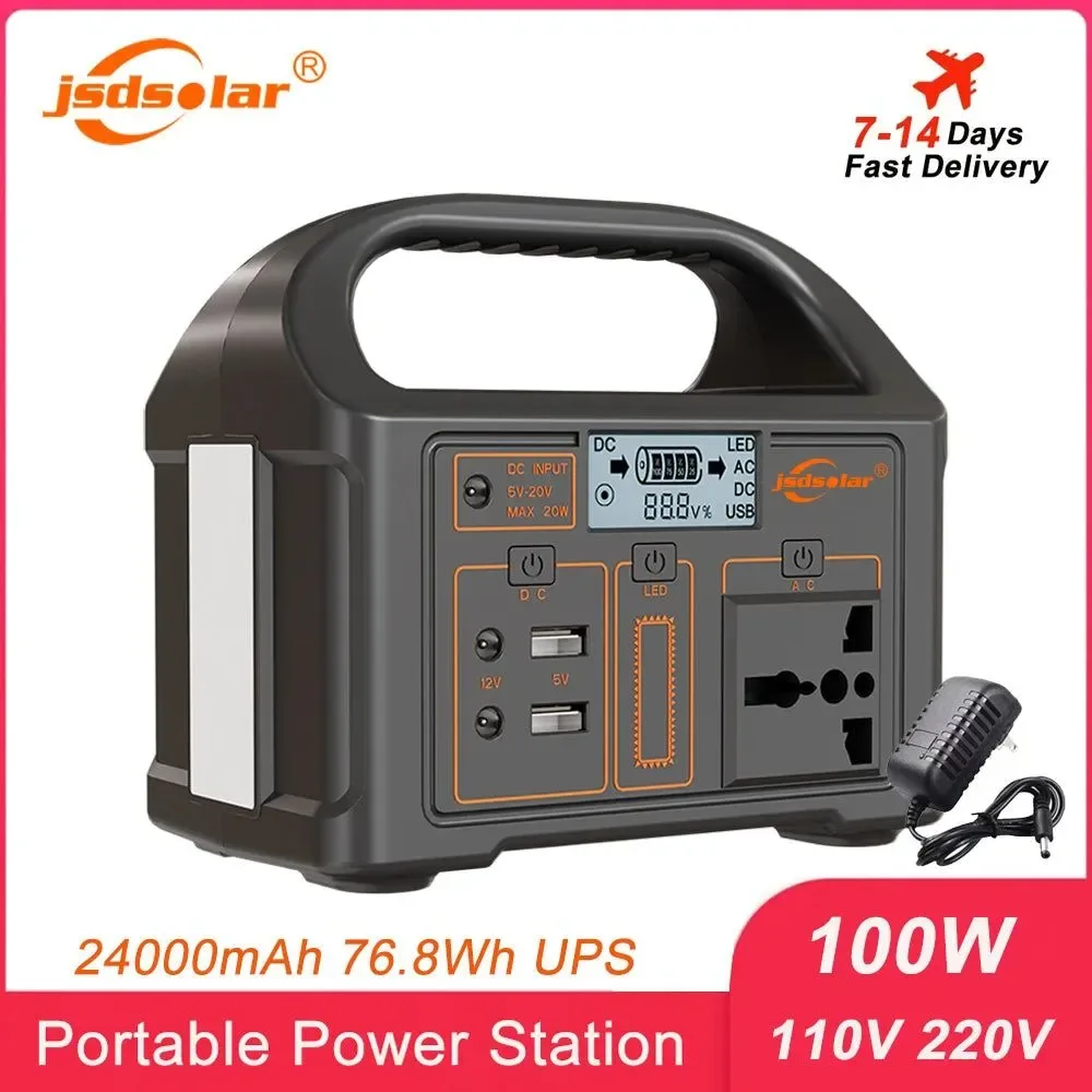 Safe Estación de energía portátil de 100 W generador solar de 220 V 110 V batería portátil de emergencia LiFePO4 de 24 000 mAh para camping. Fashionable