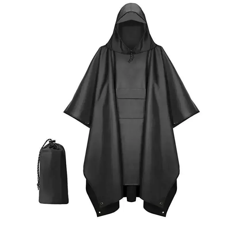 Superior Poncho impermeable y ligero con capucha multiusos para camping senderismo y ciclismo. Comfortable