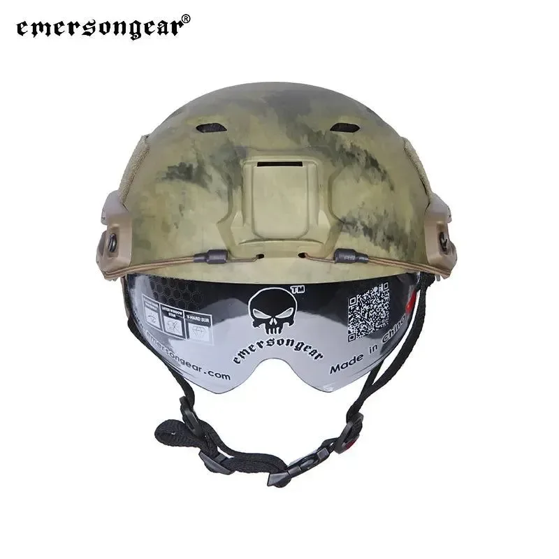 Optimized Casco BJ tipo FAST con gafas tácticas i para airsoft caza y actividades al aire libre. Detailed