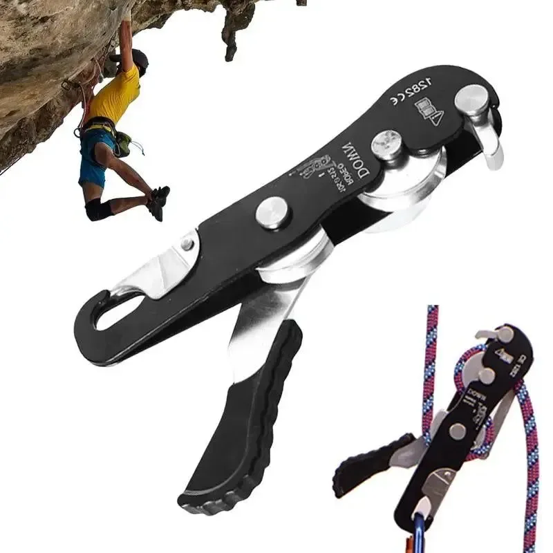 Enhanced Descensor con parada de escalada y control manual dispositivo de seguridad antipánico con autobloqueo para rescate con cuerda y rápel Solid