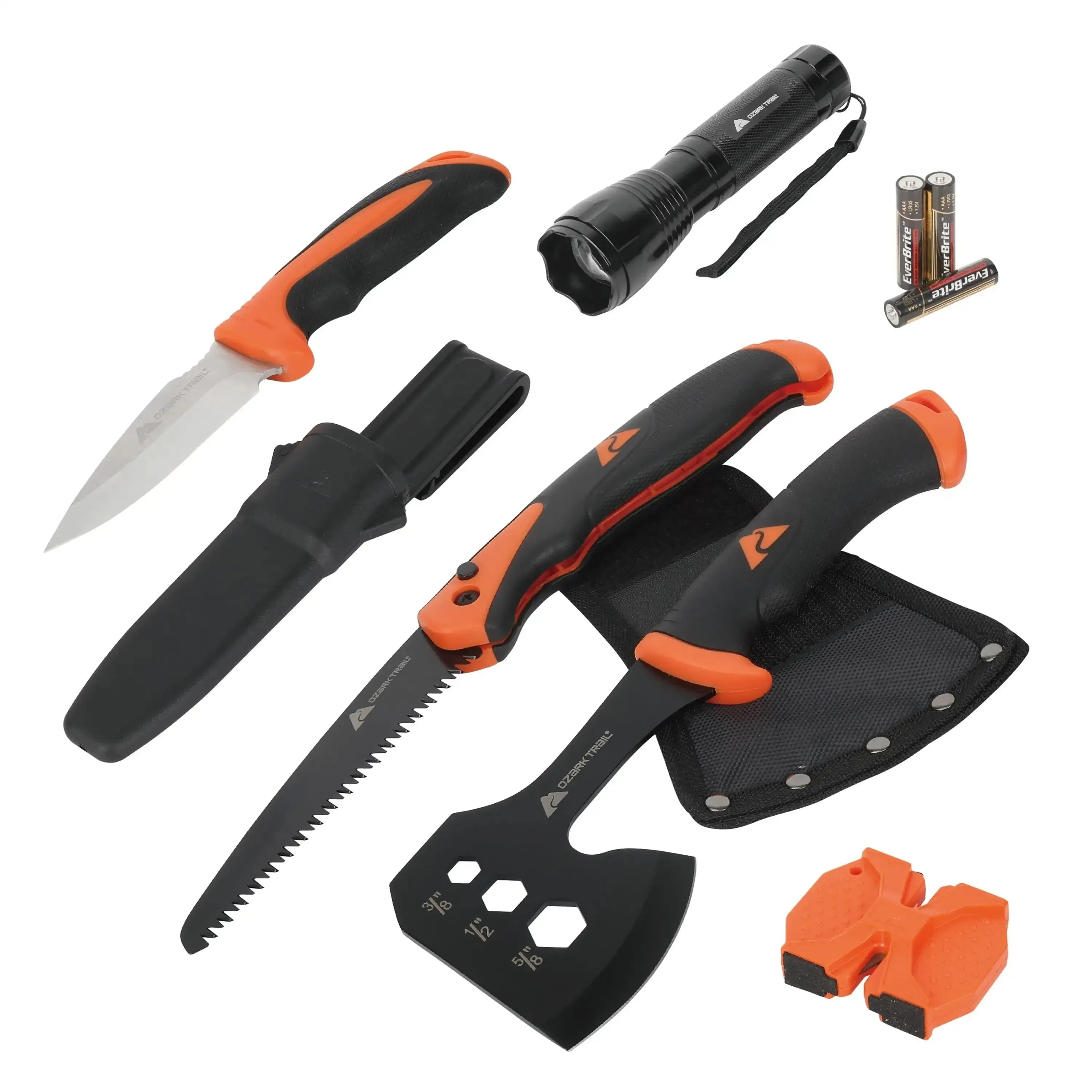 Durable Juego de herramientas para acampar Ozark Trail de 7 piezas kit completo de supervivencia al aire libre con martillo hacha y linterna High-Performance