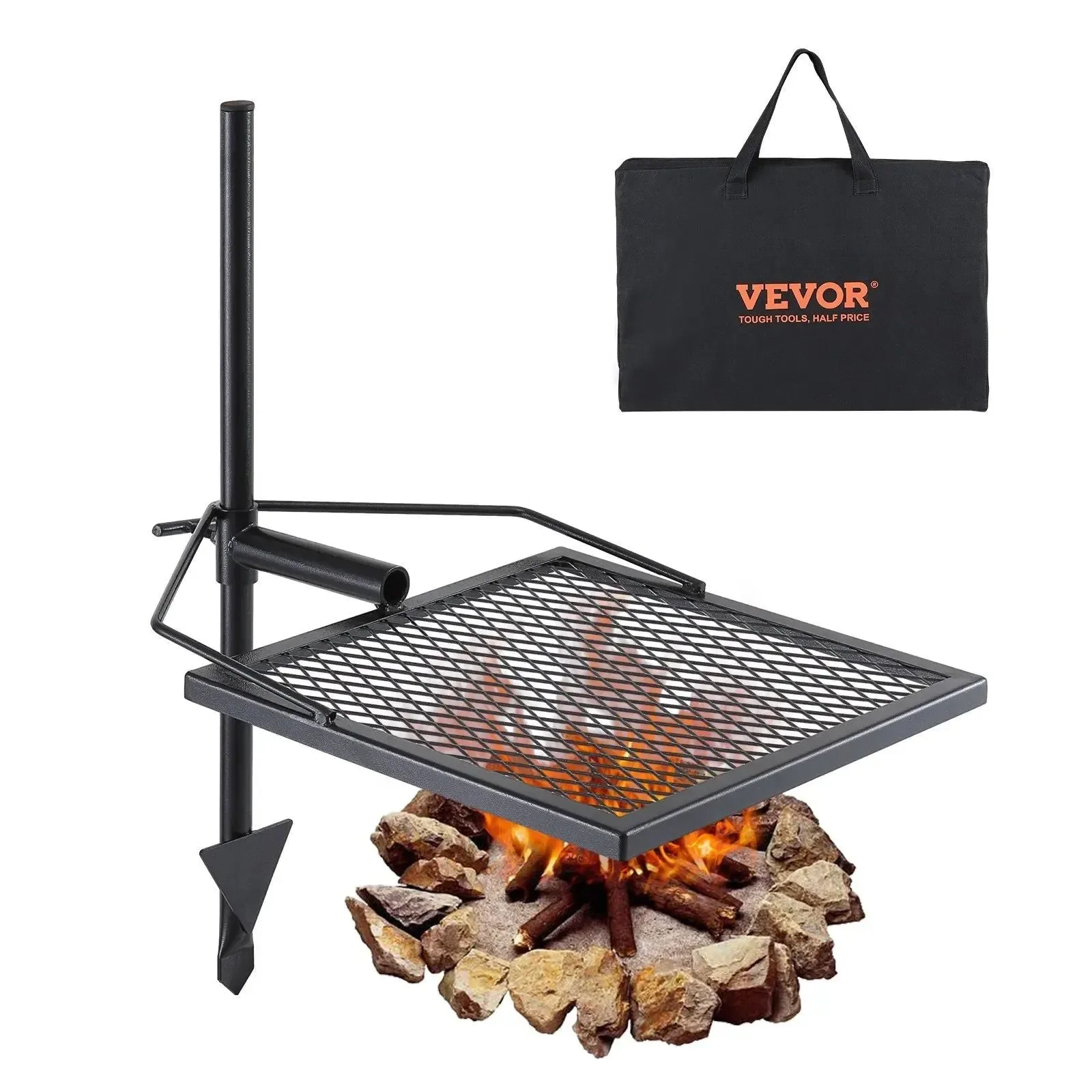 High-End Parrilla giratoria de 360° para fogatas rejilla ajustable y resistente para fuego abierto Modern