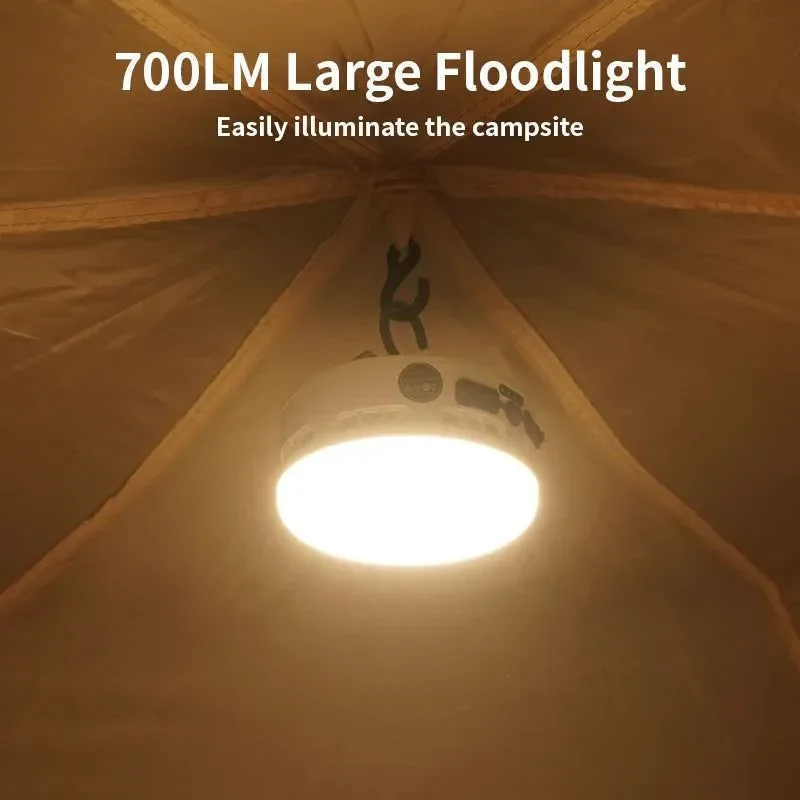 Traditional Linterna de camping recargable de 36 W con imán LED de 700 lm batería externa de 4800 mAh 3 modos de luz para exteriores y emergencias. Proven