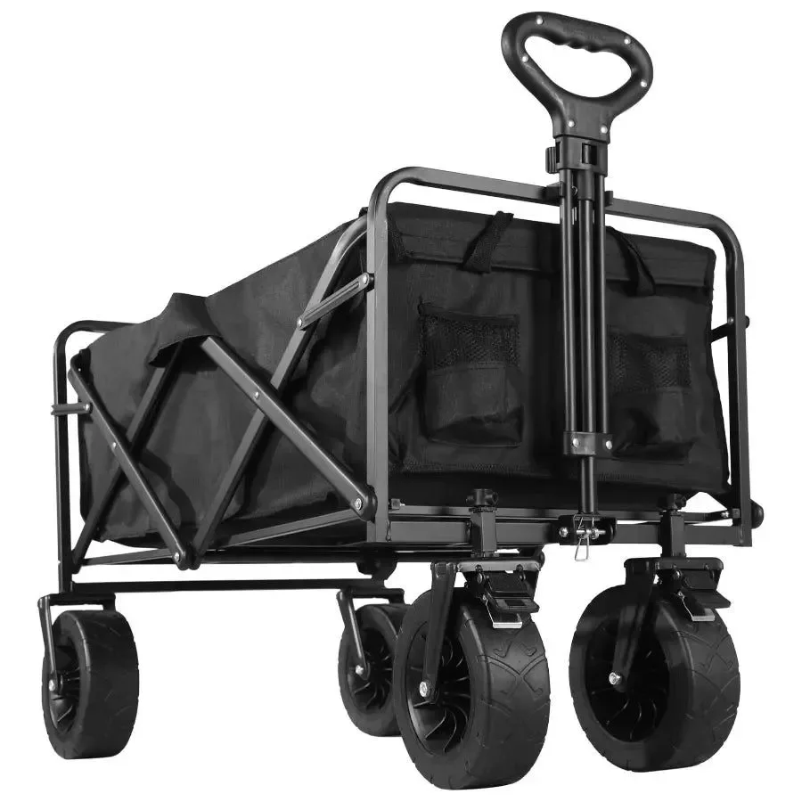 Traditional Carro utilitario plegable de alta resistencia con capacidad de 227 kg. Carro de playa plegable para camping jardín y uso al aire libre. Smart