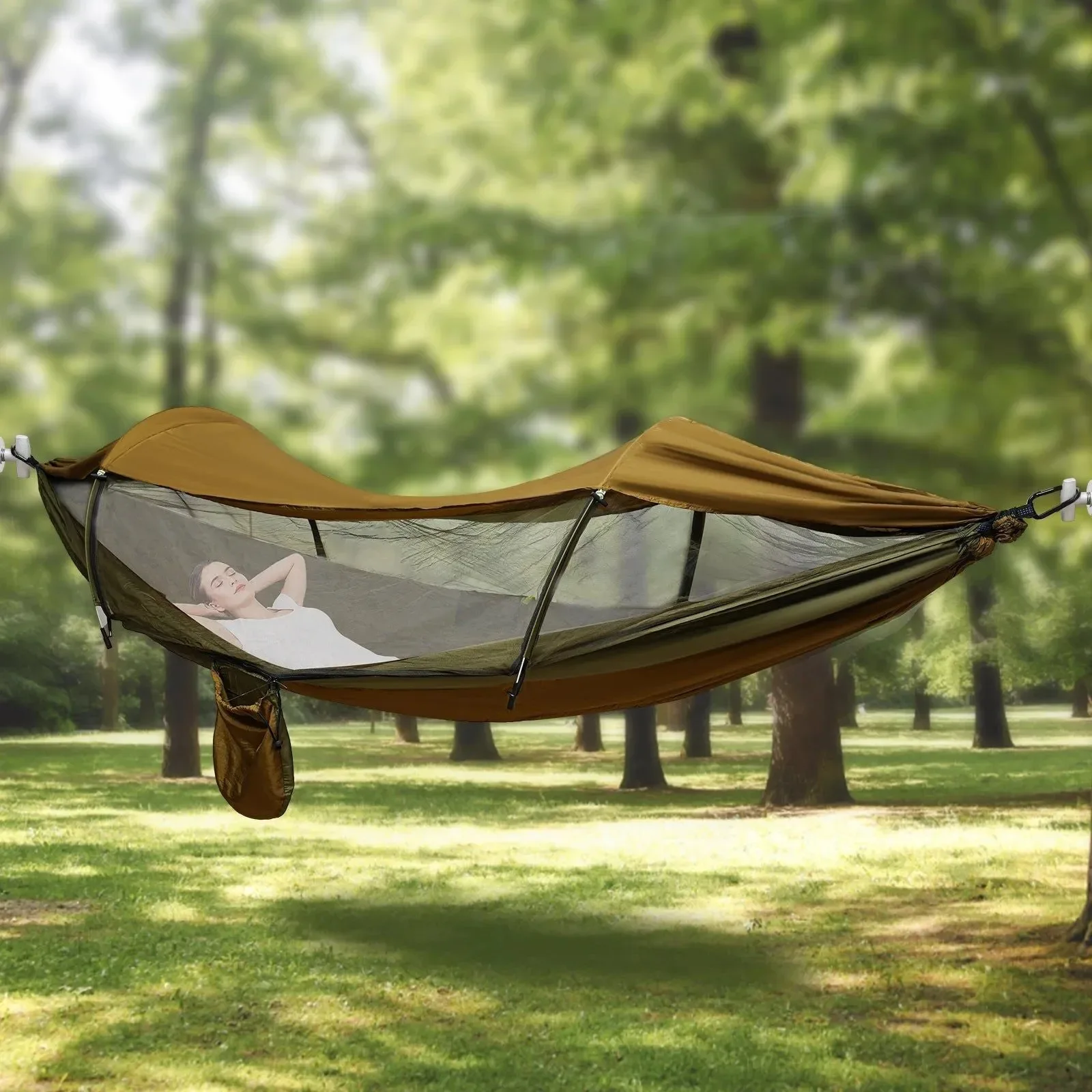 Official Hamaca portátil para acampar con mosquitero y protección solar cama colgante ligera para exteriores Original