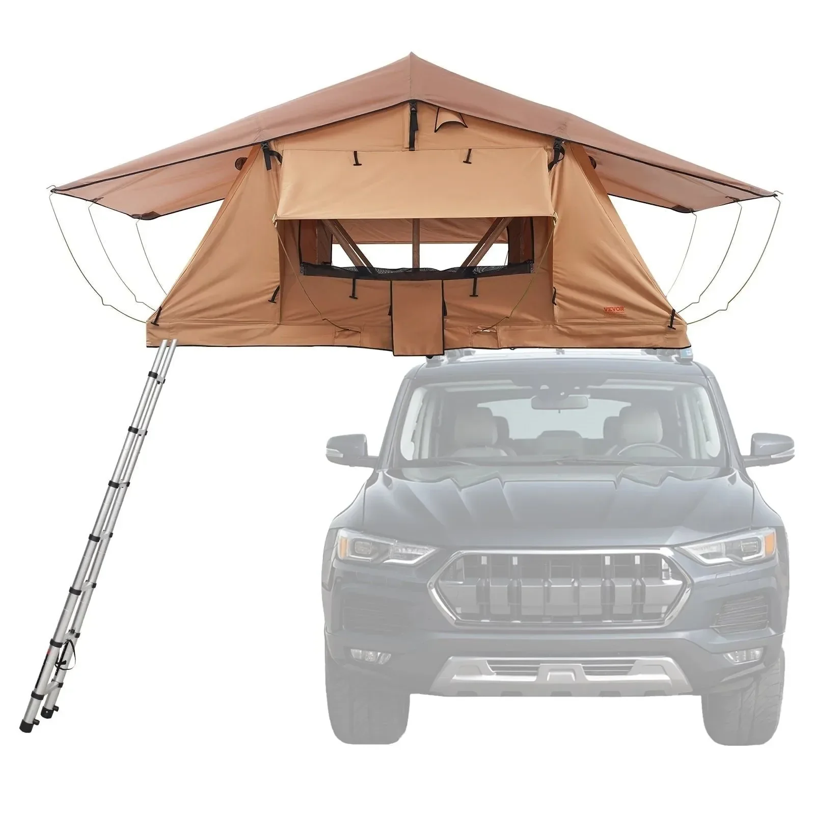 Fine Tienda de techo plegable rígida con escalera telescópica colchón y funda impermeable de PVC para SUV furgonetas y camionetas. Carefully Designed