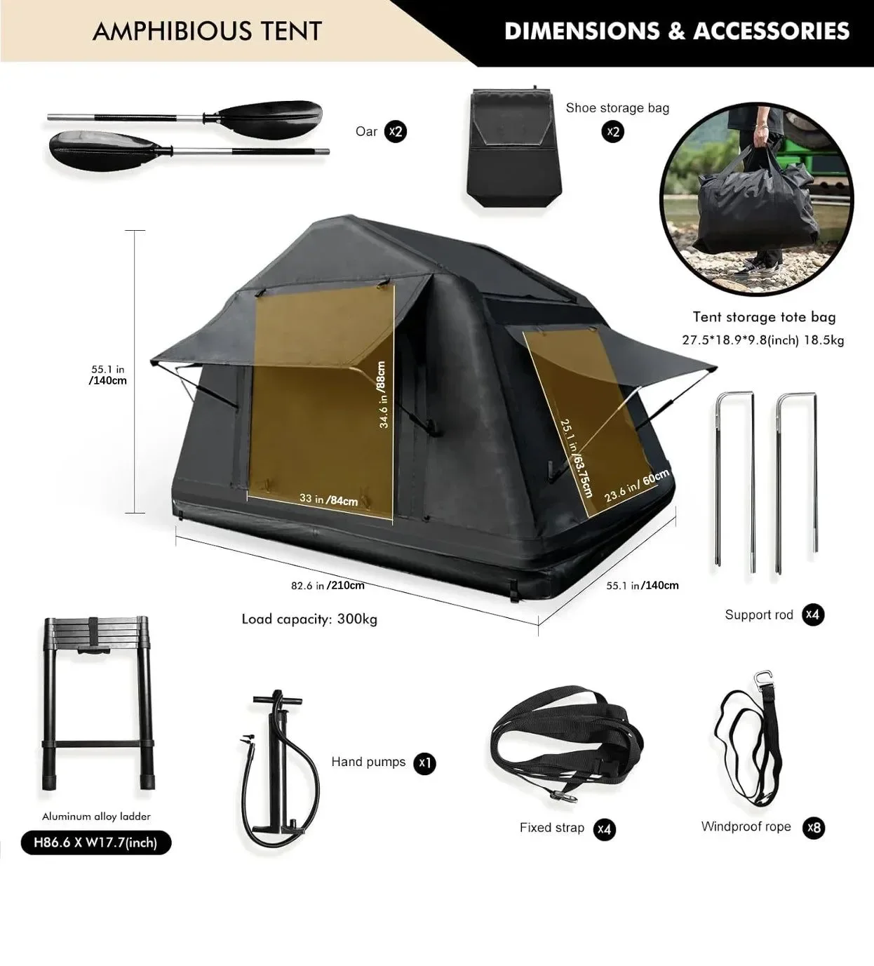 Innovative Tienda de techo inflable para acampar todoterreno 4×4 instalación rápida ligera e impermeable Effective
