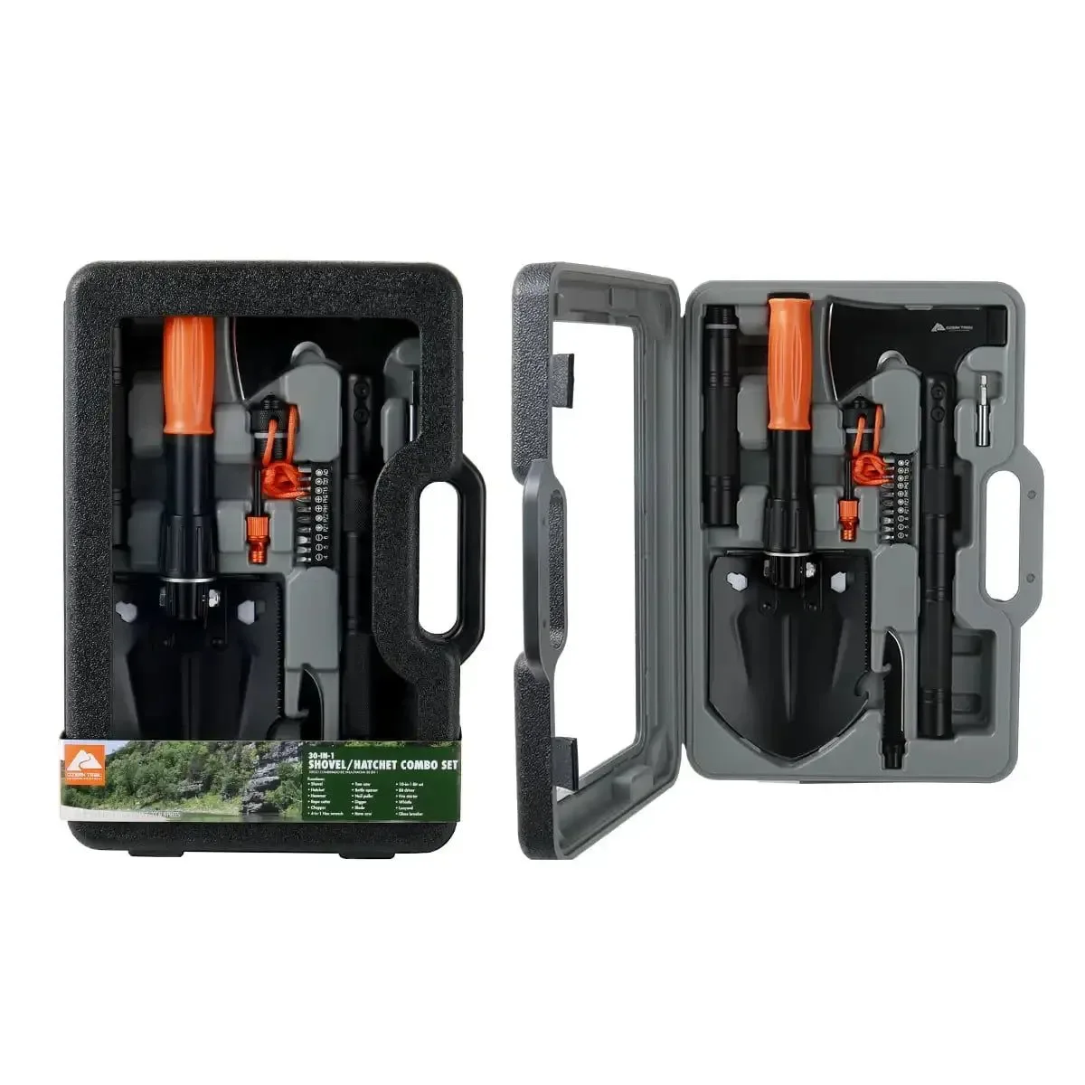 Sophisticated Kit de supervivencia 30 en 1 Ozark Trail pala plegable con mango de aluminio y estuche rígido Practical