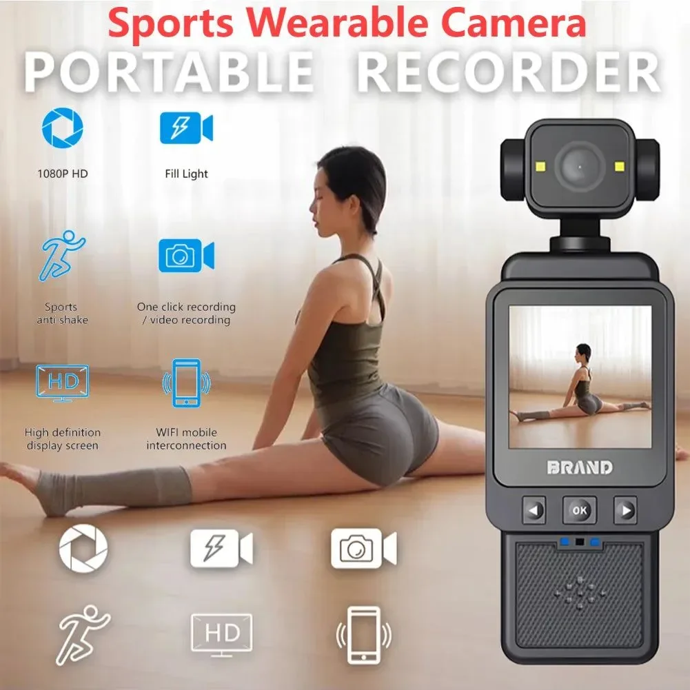 Soft Cámara de acción WiFi 1080P minicámara deportiva giratoria de 180° con visión nocturna para ciclismo conducción y aventuras al aire libre. Recyclable