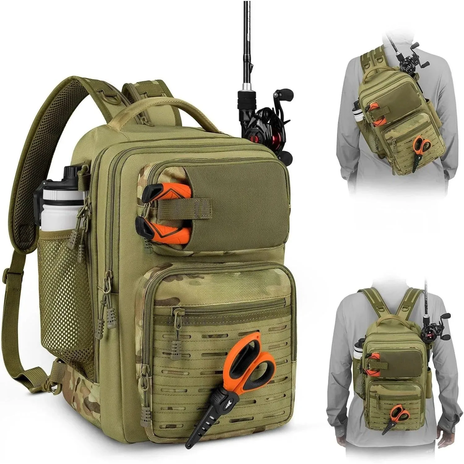 Certified Bolsa bandolera táctica de pesca mochila ligera e impermeable para pescadores Comfortable