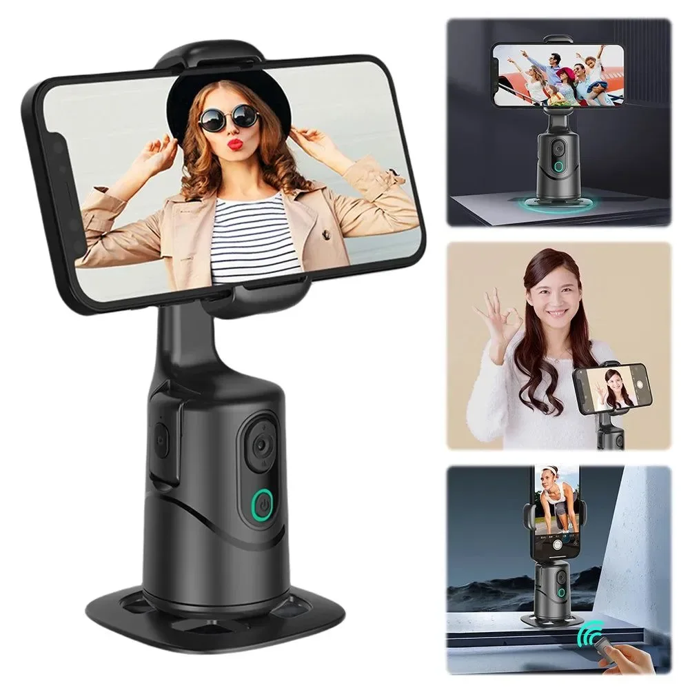 Convenient 360° Auto Face Tracking Phone Tripod with Gesture Control Fill Light – Smart Stabilizer for TikTok Live Streaming and Video Recording Dependable
