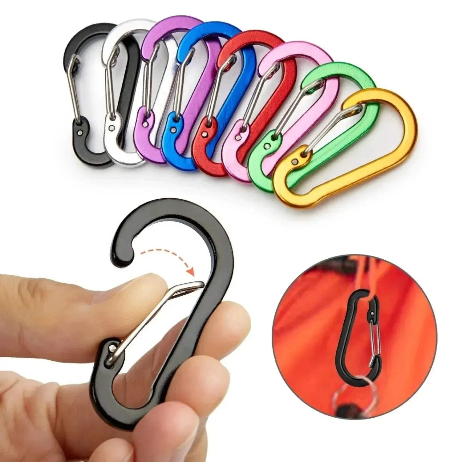 Specialty 12-Piece Heavy Duty Carabiner Clip Set – Rustproof Aluminum Stainless Steel Hooks for Camping Hiking Keys Outdoor Gear Trendy