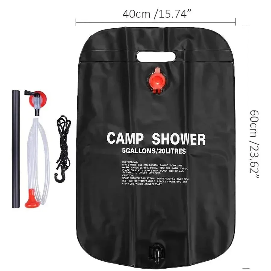 Consistent 20L 40L Solar Heated Foldable Shower Bag for Camping Outdoor Bathing Powerful