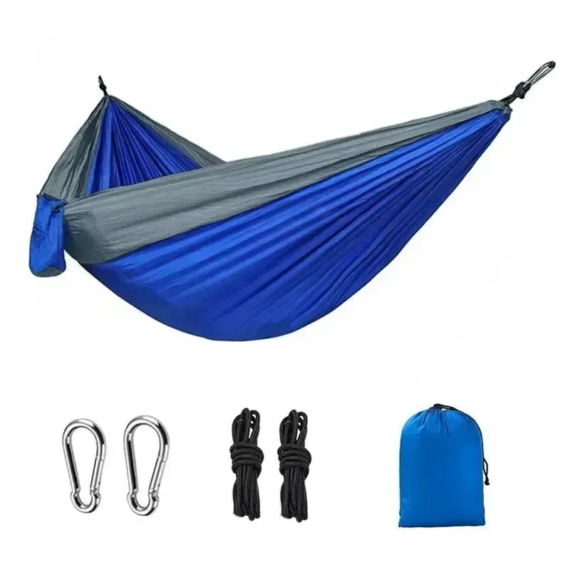Refined Portable Parachute Nylon Hammock for Outdoor Camping Backyard Relaxation Reusable