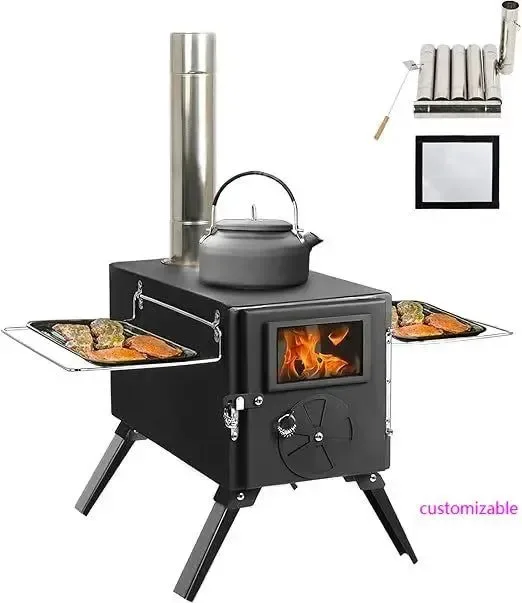 Artisan Portable Cast Iron Tent Stove with Jack Chimney – Wood Burning Heater for Camping Ice Fishing Consistent