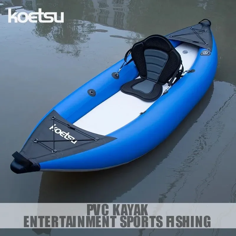 Comfortable Lightweight Stable PVC Inflatable Kayak for Single or Tandem Adventures Environmentally Friendly