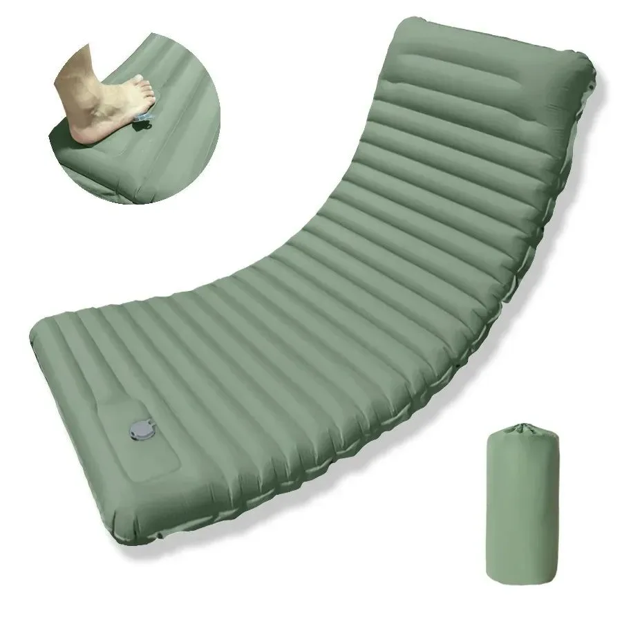 Breathable Ultra-Light 10cm TPU Inflatable Camping Pad with Built-In Pump Durable