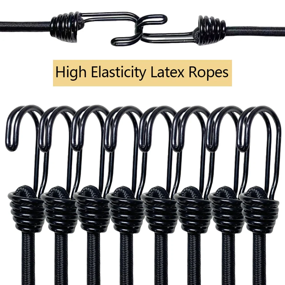 Exceptional Elastic Bungee Cord Set 2 6 8 PCS – Heavy Duty Latex Tie Down Straps for Camping Bikes Car Luggage Sophisticated
