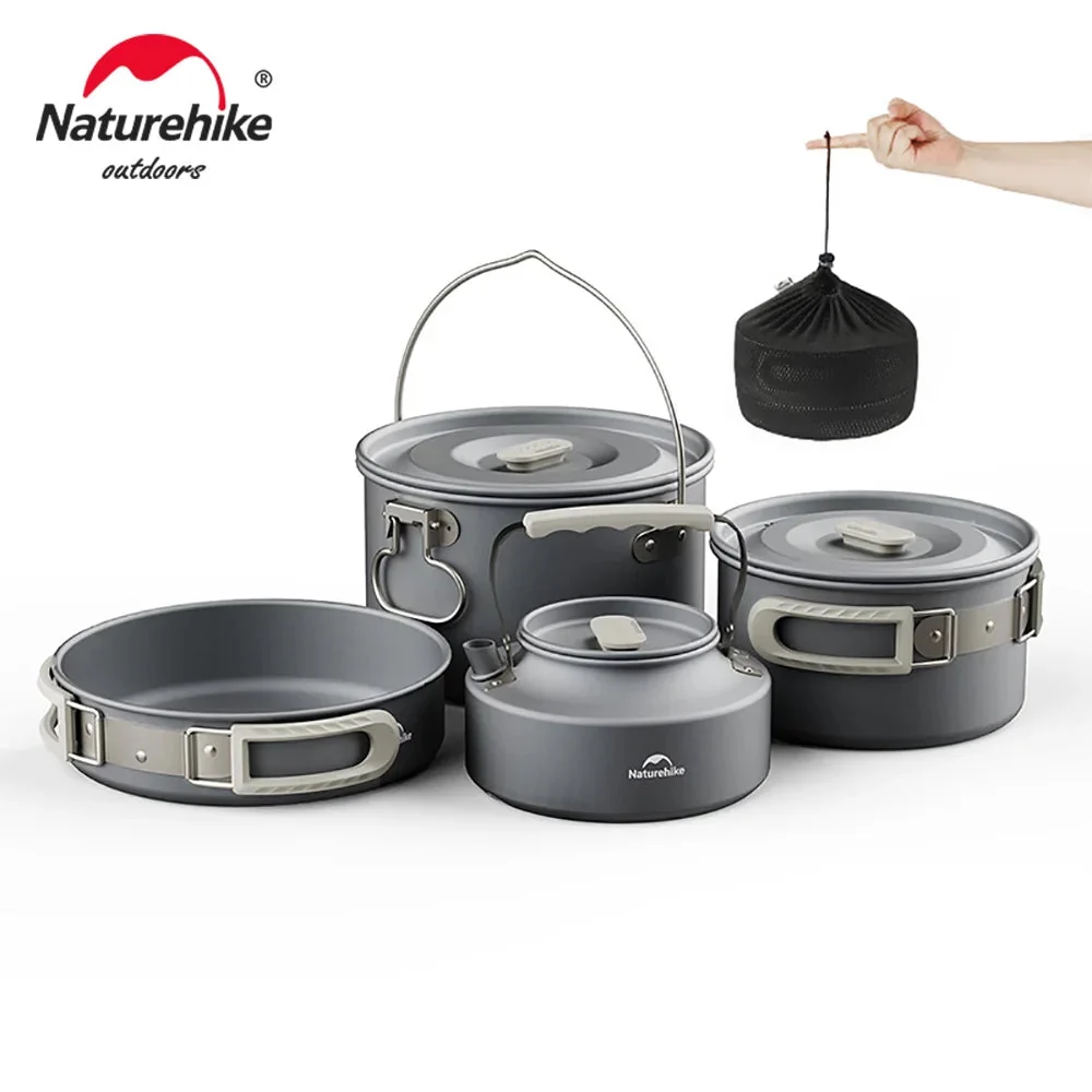 Sophisticated Portable Camping Cookware Kit – Outdoor Frying Pan Kettle Foldable Cooking Utensils Set for Camping Picnic Solid