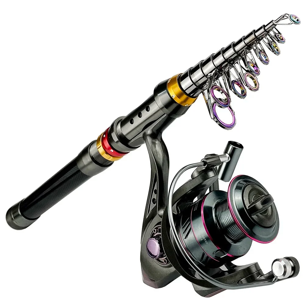 Detailed Carbon Fiber Telescopic Fishing Rod Reel Combo 1.8-3.6M Contemporary