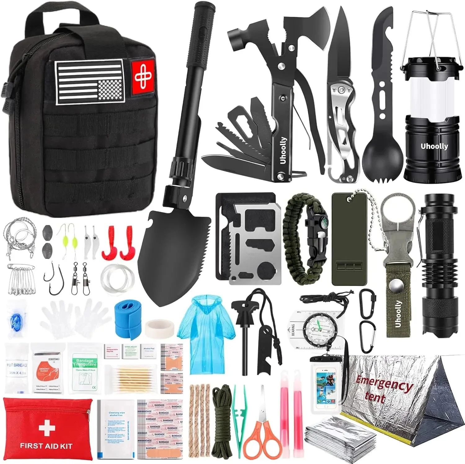 Exclusive 252-Piece Emergency Survival Kit MOLLE Bag Camping Car Elegant