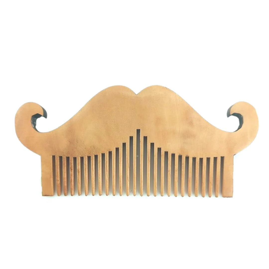 Clean Pearwood Beard and Mustache Comb Traditional