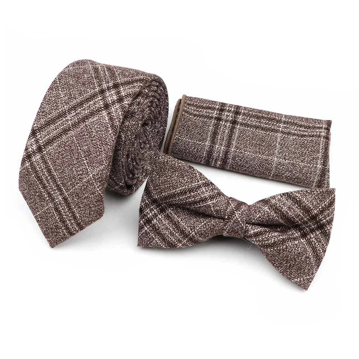Sophisticated Plaid Cotton Tie Set Official