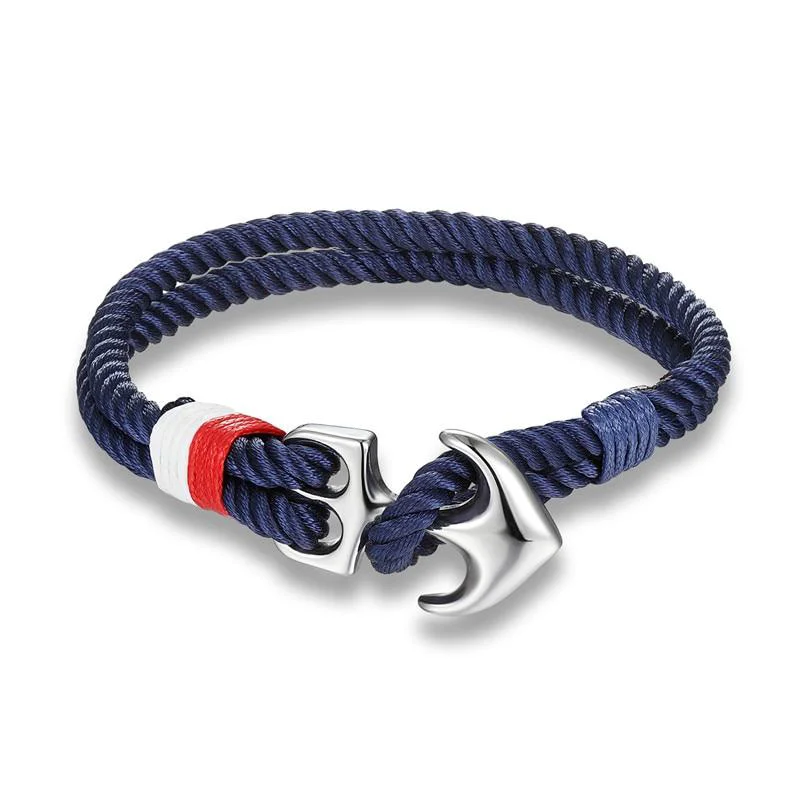 Versatile Saint-Tropez Anchor Solid Rope Bracelet Fast