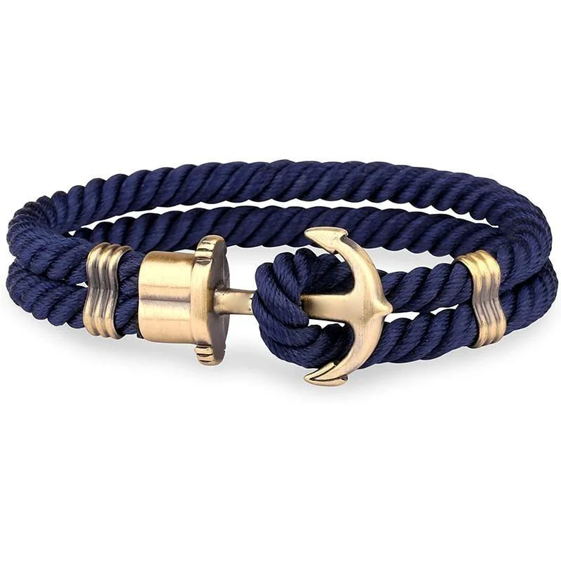 Efficient Luigi Golden Anchor Rope Bracelet Premium