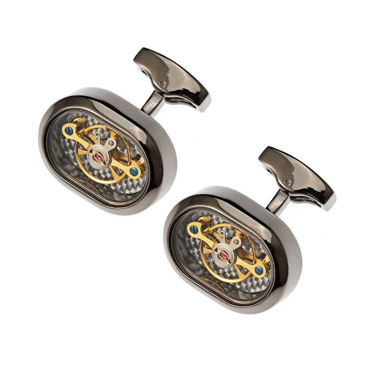 Excellent Mechanical Movement Tourbillon Cufflinks Official