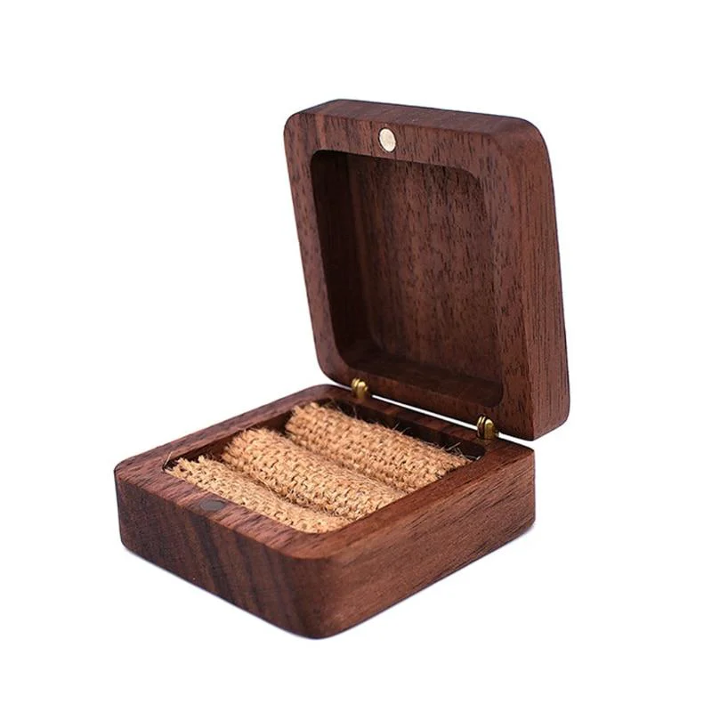 Soft Portable Walnut Wood Jewelry Box Natural