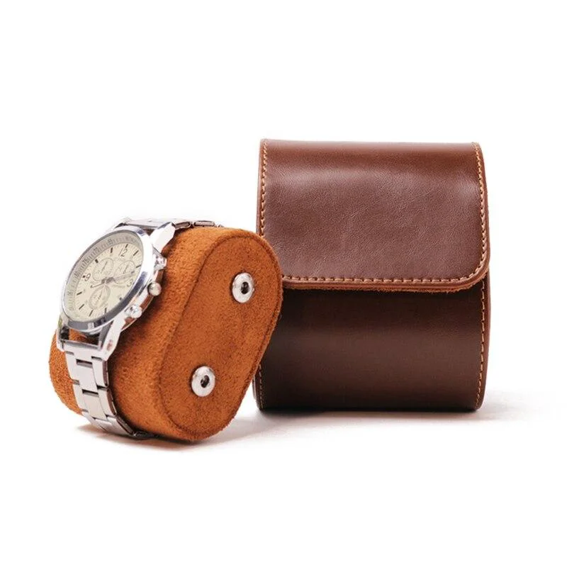 Dependable Jules Leather Single Watch Roll Case Artisan