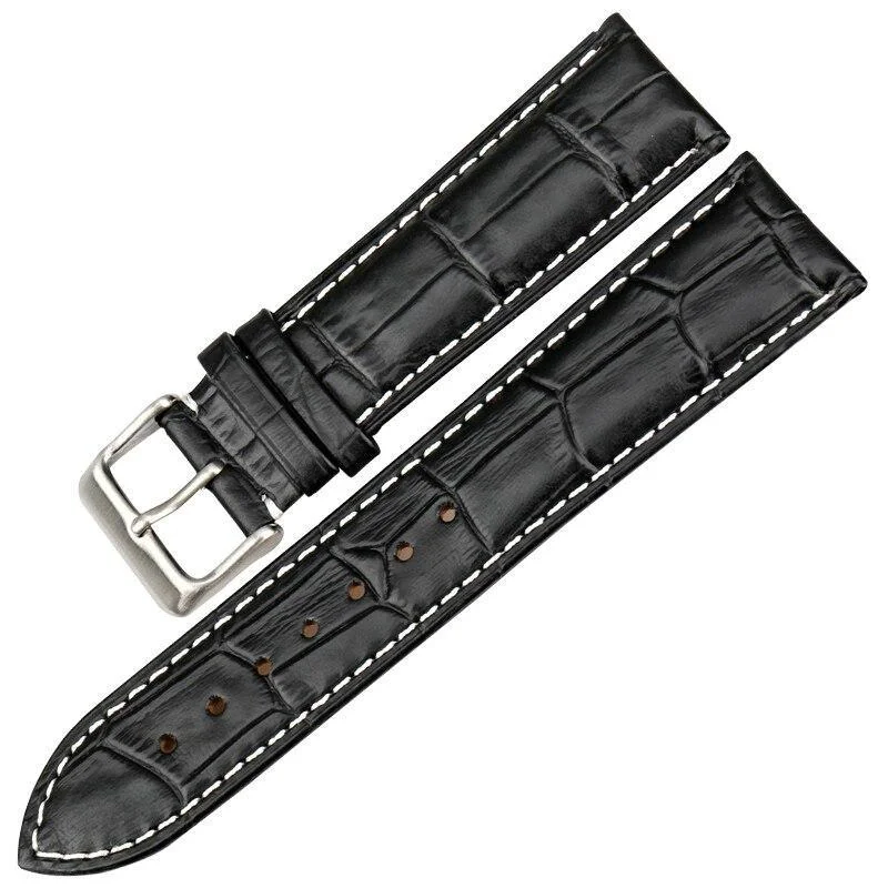 Flexible Claude Leather Stitched Watch Strap With Tang Buckle Superior