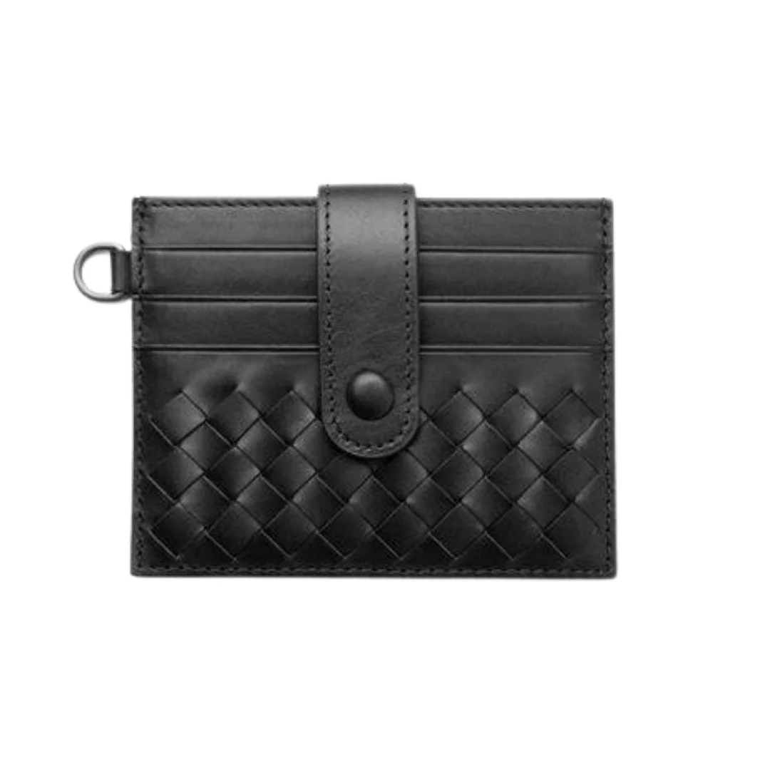 High-Quality Antonio Sheepskin Leather Card Holder With Key Chain RFID Trendy