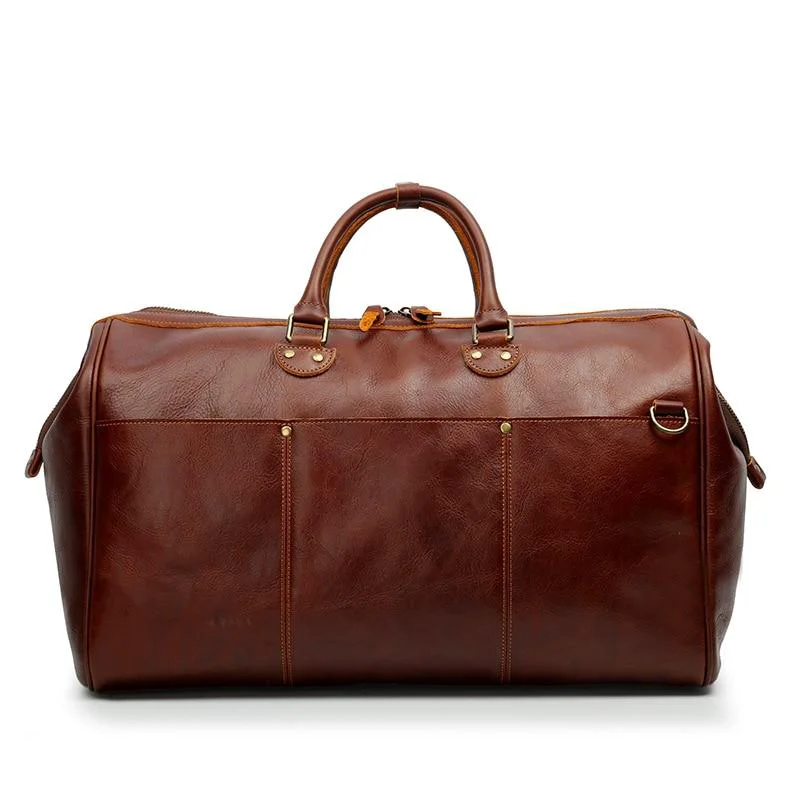 Secure Elias Cowhide Leather Duffel Bag Trendy