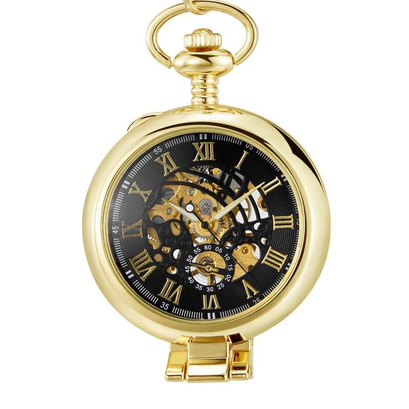 Sophisticated Olaf Orkina Reloj de bolsillo mecánico esqueleto dorado Advanced