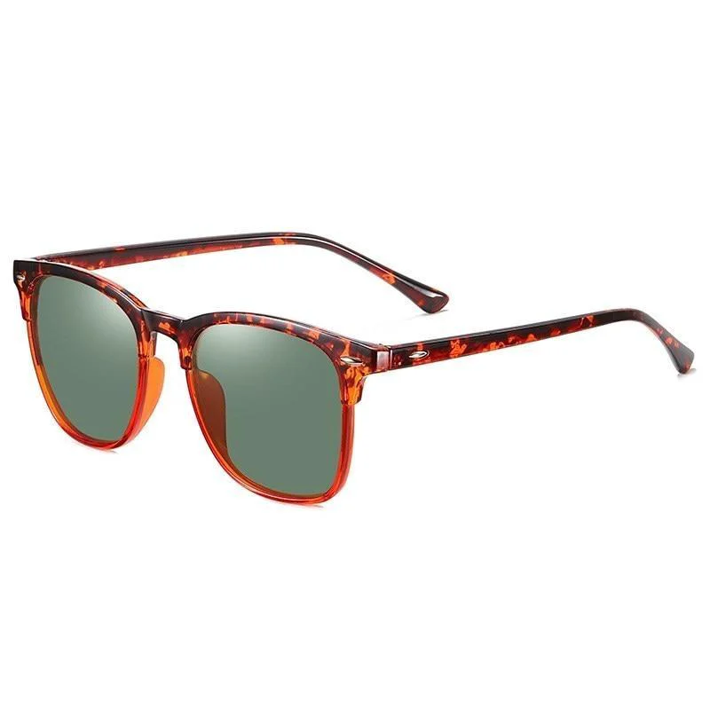 Green Matteo Gafas de sol de leopardo polarizadas Trendy