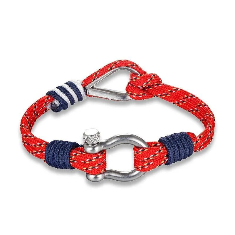 High-End Pulsera de cordón de paracaídas con doble grillete Elegant