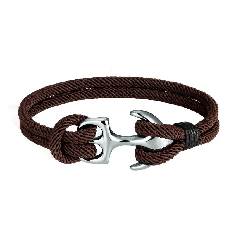 Modern Gordi Ancla de plata Pulsera de cuerda maciza Lightweight