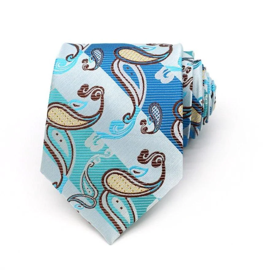 Solid Corbata de seda a rayas paisley Modern