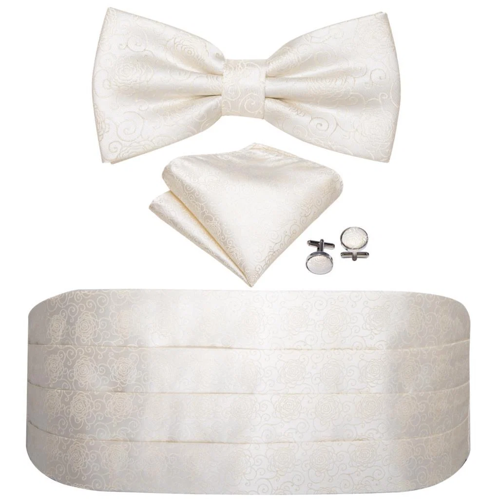 Prestigious Fajín de seda jacquard blanco Classic