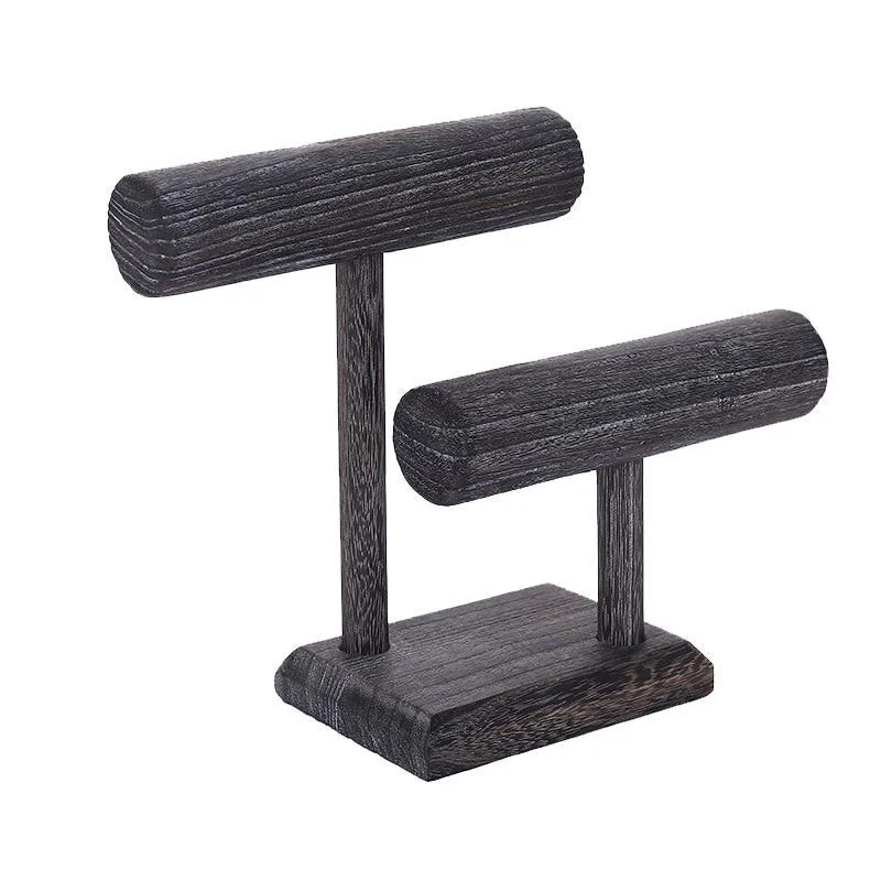 Exceptional Soporte para pulseras vintage de madera de 2 niveles Genuine