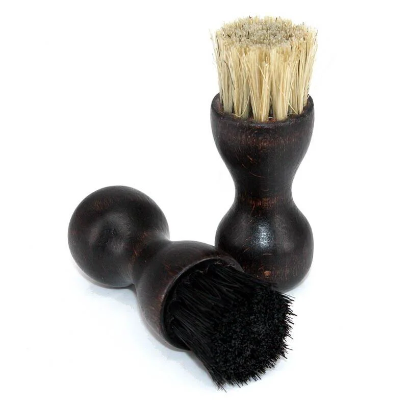 Fine Crafted Carlo Cepillo de madera para zapatos Roud Pig Bristle Carefully Designed